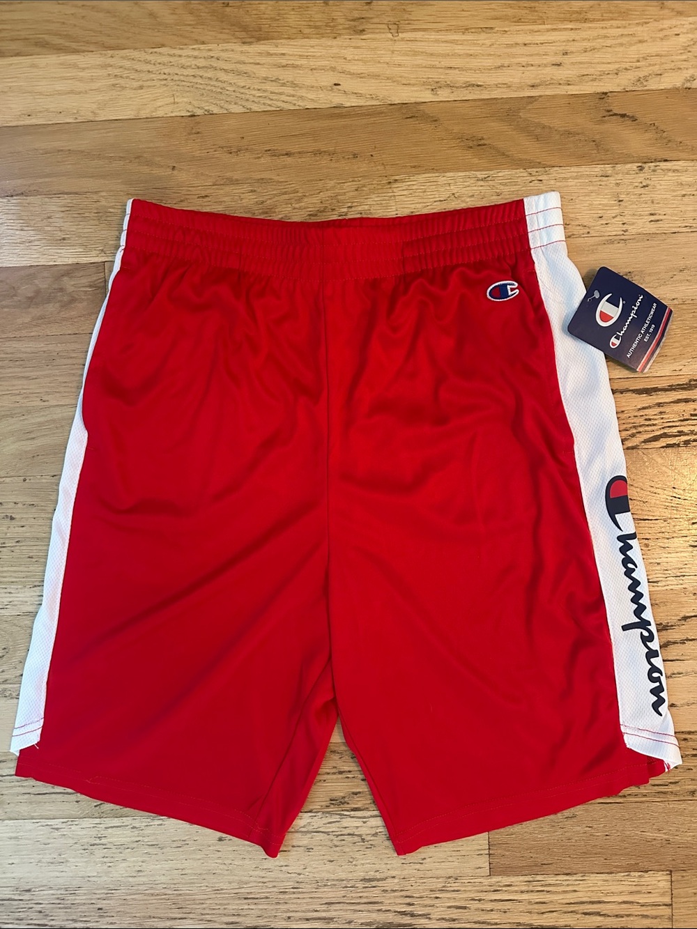 Champion Scarlet Red & White Athletic Mesh Boys Shorts- NWT!! Size XL